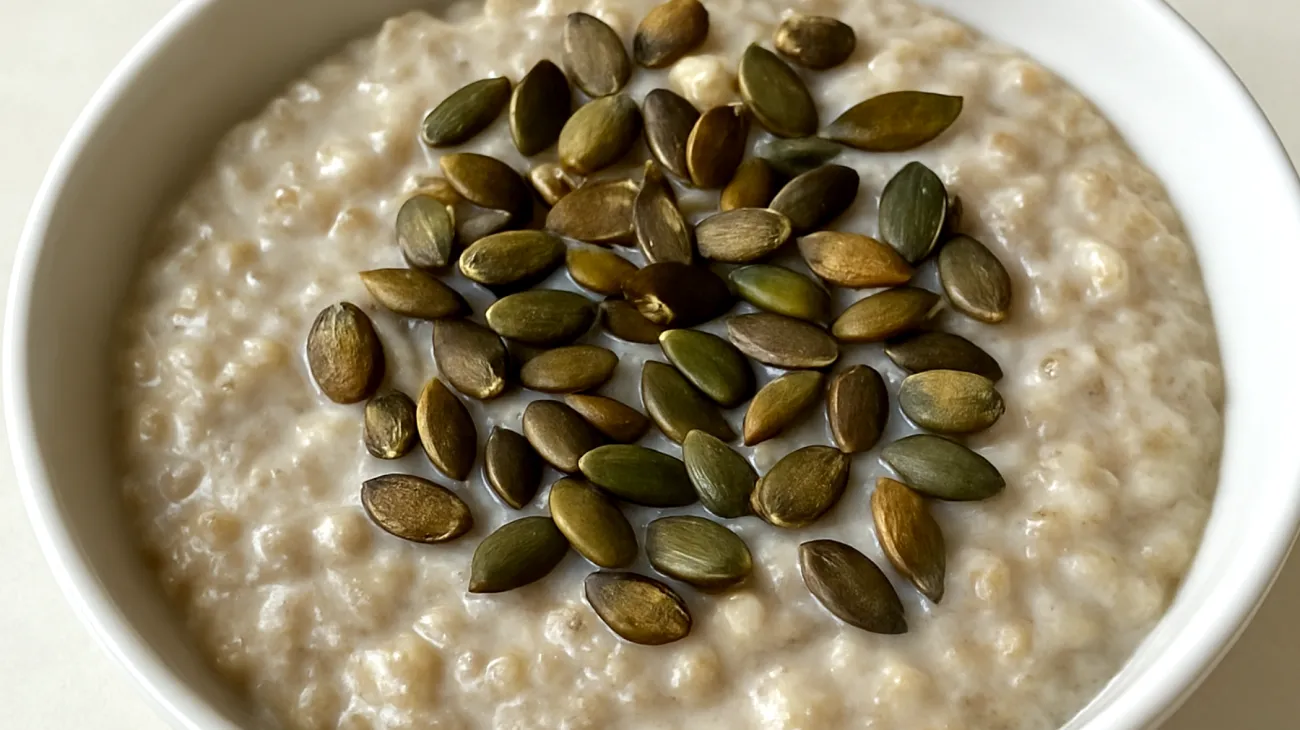 Buchweizen-Porridge mit Ashwagandha und gerösteten Kürbiskernen"