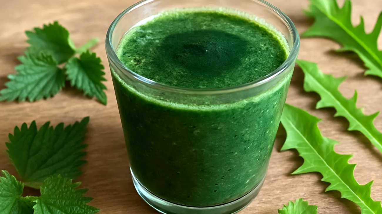 Brennnessel-Löwenzahn-Smoothie mit Spirulina"